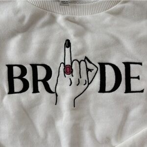 White 'Bride' Graphic Sweater